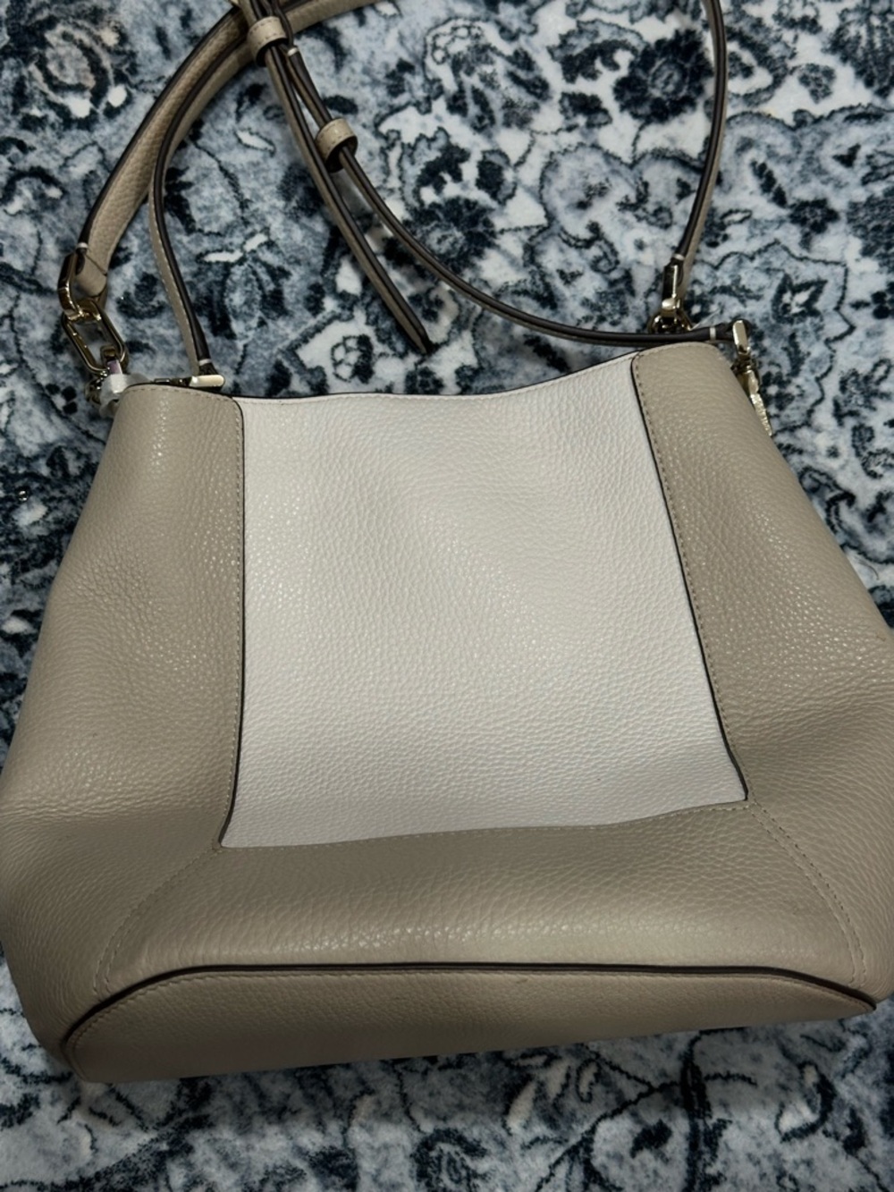New kate spade Two-Tone Taupe & Cream Leather Shoulder Bag - Picture 4 of 11